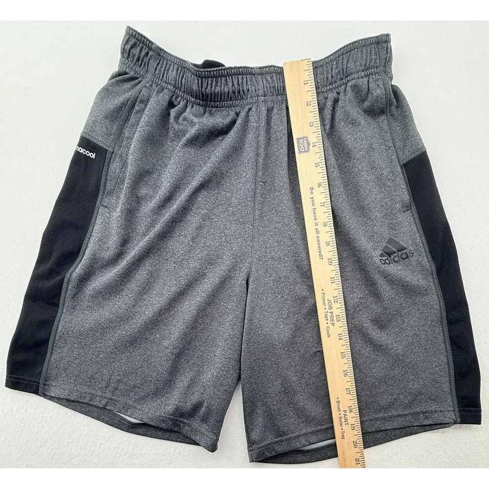 Adidas ClimaCool Athletic‎ Shorts Men's Large Gray Black Drawstring Gym Training